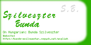 szilveszter bunda business card